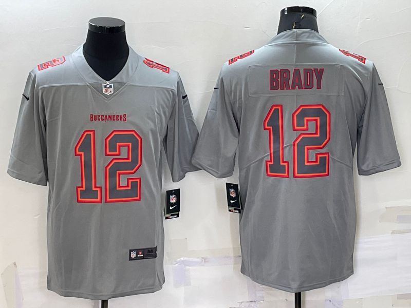 Men Tampa Bay Buccaneers 12 Brady Grey 2022 Nike Limited Vapor Untouchable NFL Jerseys